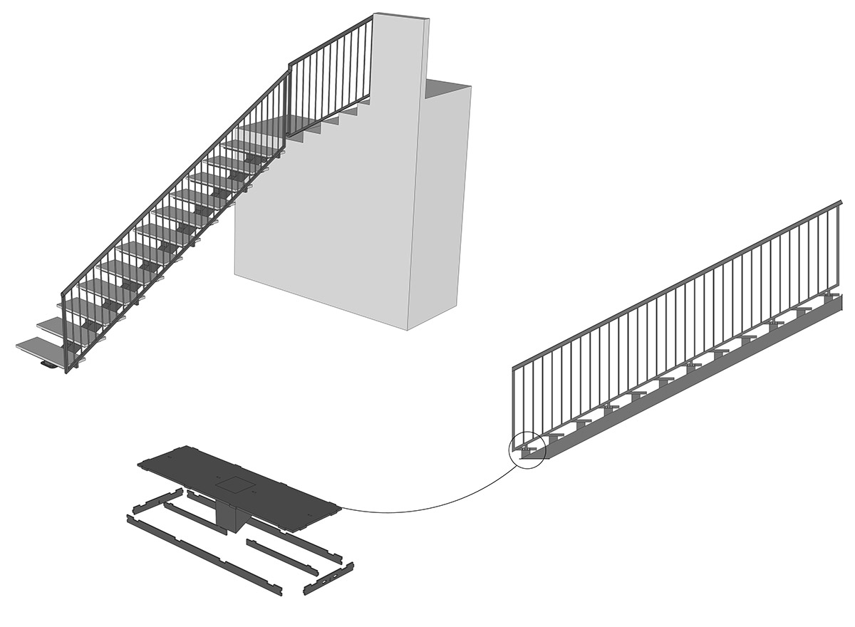 תכנון מדרגות ברזל