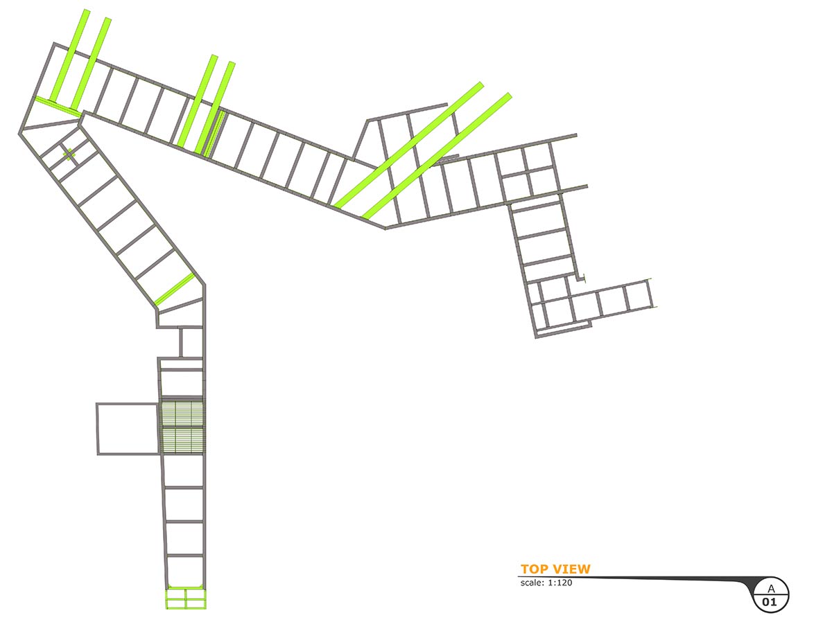 תכנית מדרגות שביל מבט מלמעלה