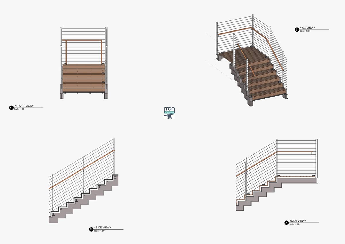 תכנון מדרגות ברזל